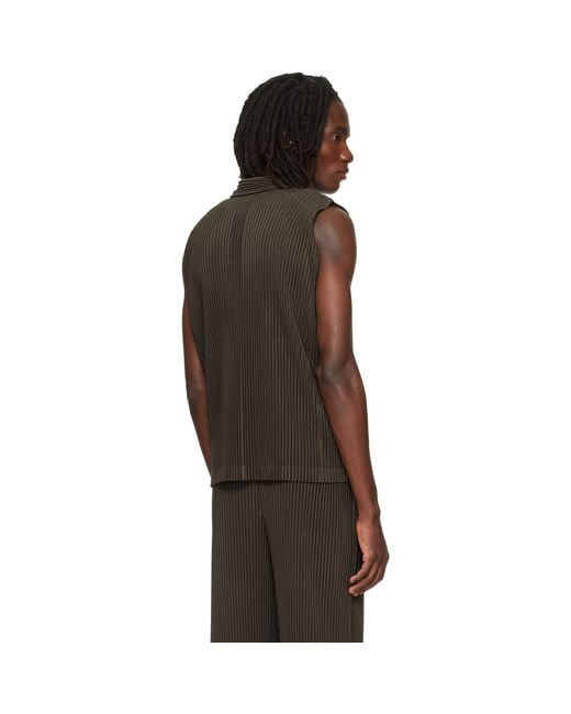 Homme Plissé Issey Miyake Brown Monthly Colors July Polo for men