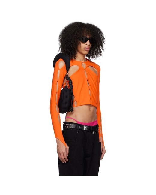 Columbia Orange Cutout Long Sleeve T-Shirt for men