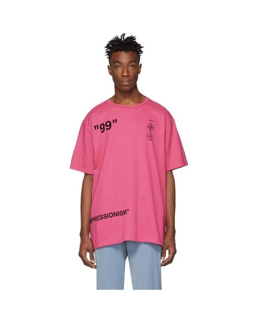 Off-White c/o Virgil Abloh Pink Impressionism Boat T-shirt for men