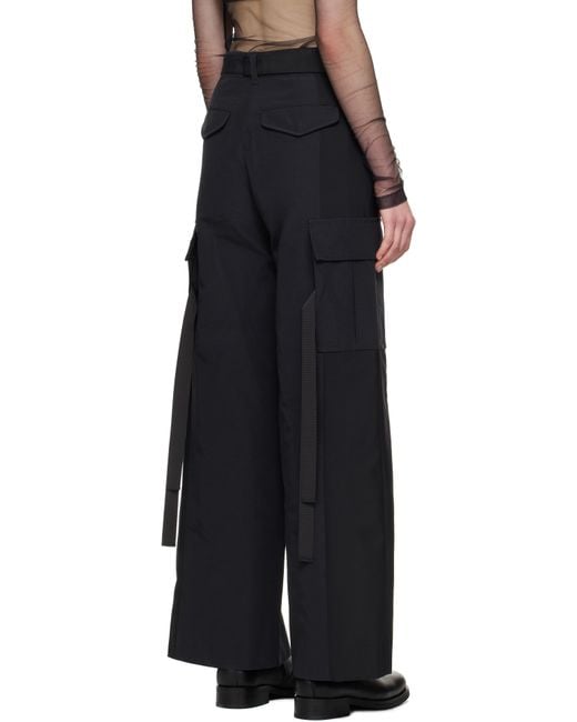 Sacai ブラック Grosgrain & Suiting カーゴパンツ Black
