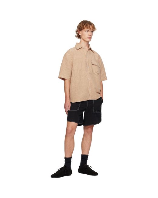 Amiri Natural Script Linen Shirt for men
