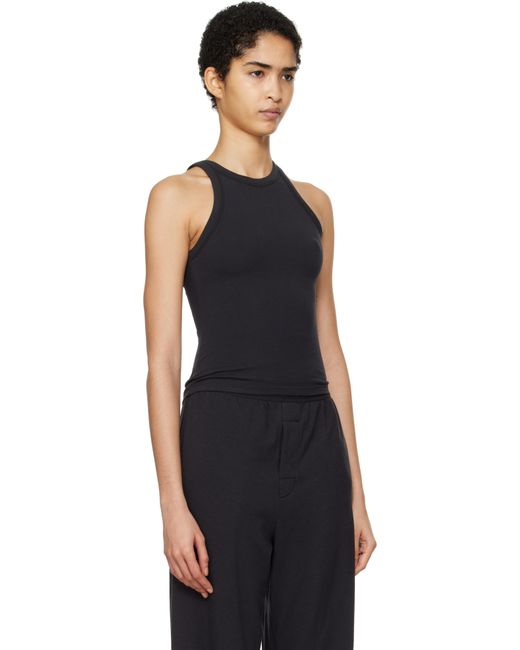 Skims Black Cotton Jersey Crew Neck Tank Top