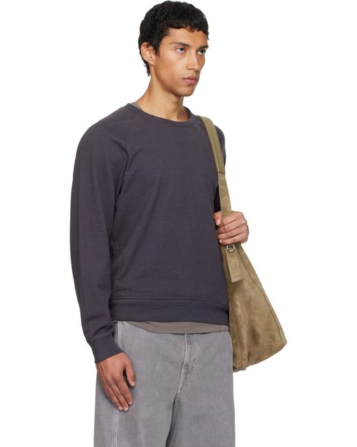 Lemaire Blue Crew Neck Sweatshirt for men