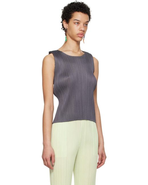 Pleats Please Issey Miyake Gray Monthly Colors May Tank Top