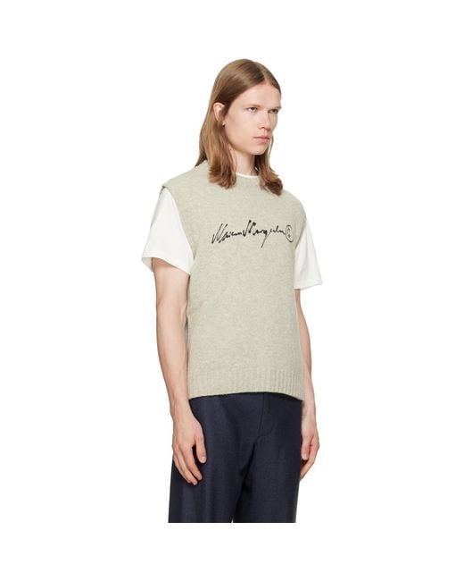 MM6 by Maison Margiela Gray Gilet Vest for men