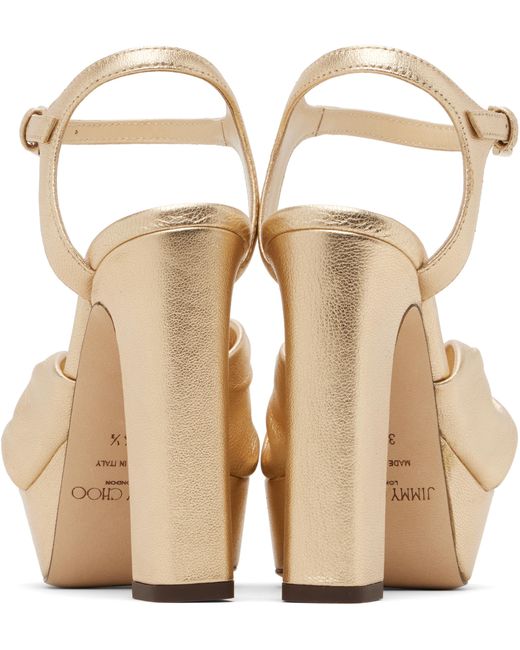 Jimmy Choo Metallic Heloise 120 Platform Heeled Sandals