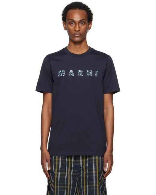 Marni Blue Crewneck T-shirt for men
