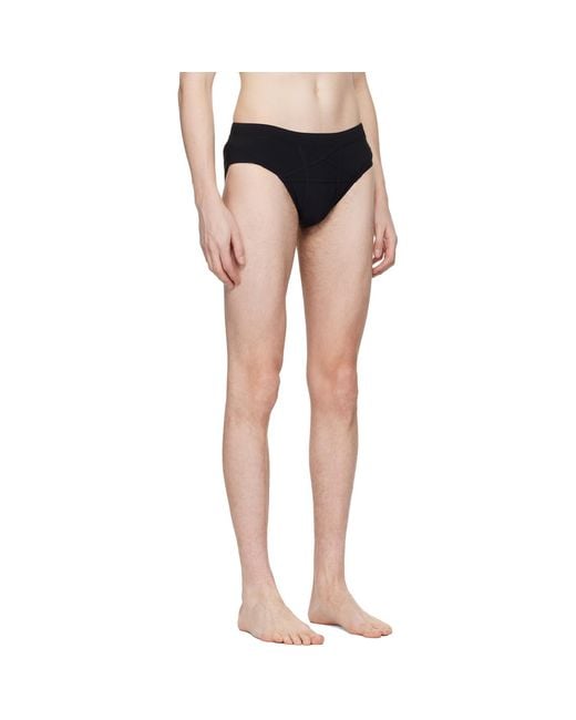 Rick Owens Black Temple Penta Swim Briefs for men