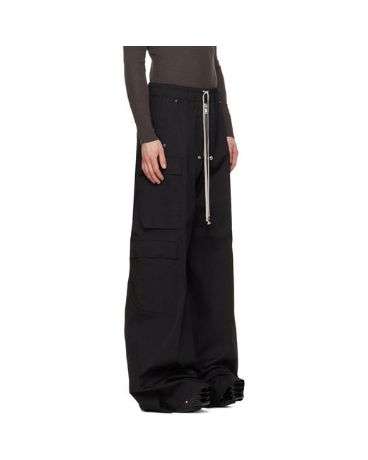 Rick Owens Black Tower Cargobelas Cargo Pants for men