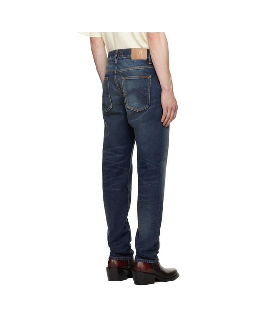 Nudie Jeans Blue Solid Ollie Jeans for men
