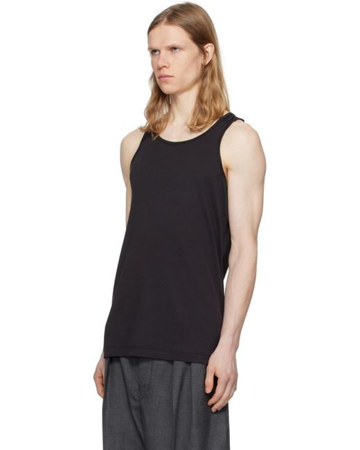 Débardeur Noir En Coton Lemaire pour homme en coloris Black