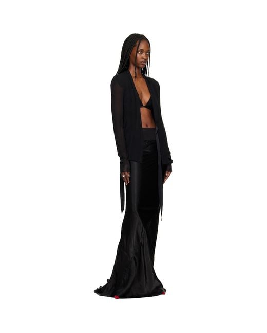Rick Owens Black Temple Waxy Lamb Leather Bra