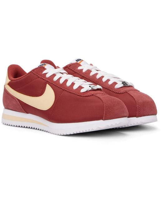 Nike Red Cortez Textile Sneakers