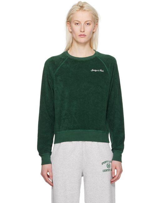 Sporty & Rich Green Syracuse Sweatshirt Lyst