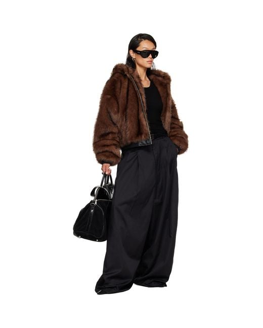 Lu'u Dan Brown Yeti Outlaw Faux-fur Jacket