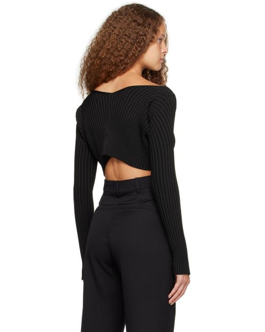 Jacquemus Le Chouchouコレクション ブラック La Maille Pralù カーディガン Black