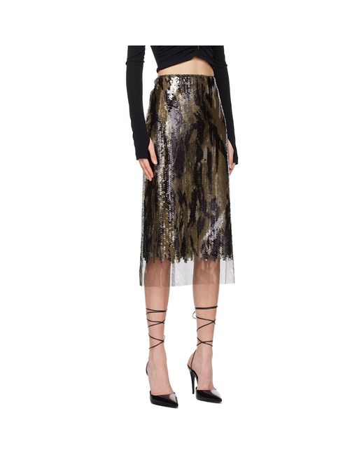 Dion Lee Black Horizontal Mid-Length Skirt