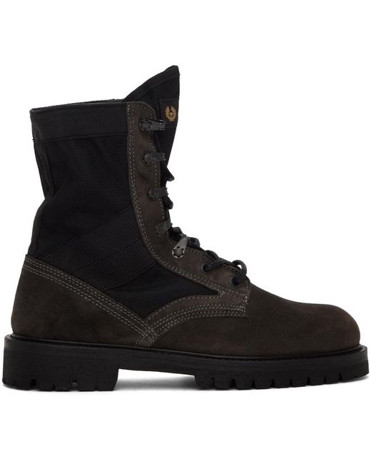 Belstaff Black Brown Trooper Boots for men