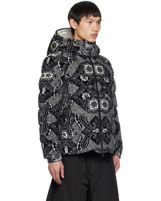 Moncler Black & White Graphic Down Jacket for men