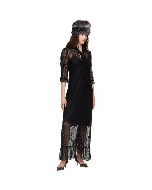 Anna Sui Black Tie Maxi Dress