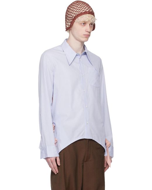 Kiko Kostadinov White Blue Rino Shirt for men