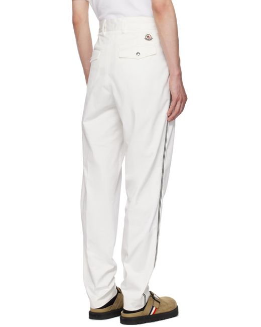 Moncler White Piping Trousers for men