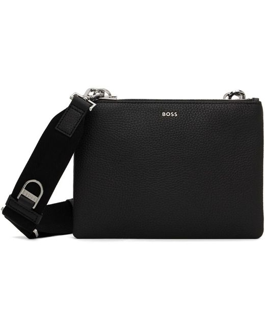 BOSS by HUGO BOSS Black Leather Bag for Men | Lyst Australia