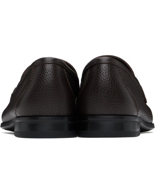 Ferragamo Black Gancini Ornament Loafers for men