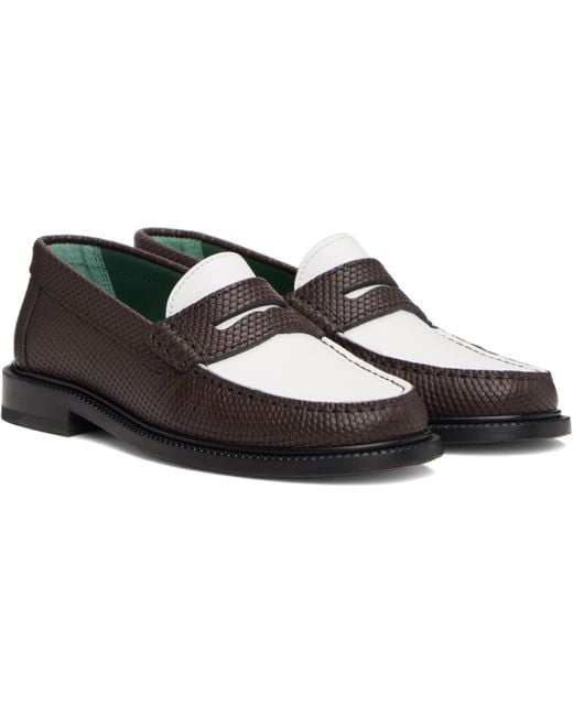 VINNY'S Black Snake 'Yardee' Loafers for men