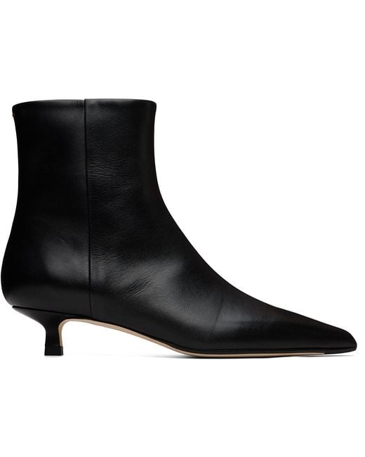 Aeyde Black Sofie Leather Ankle Boots