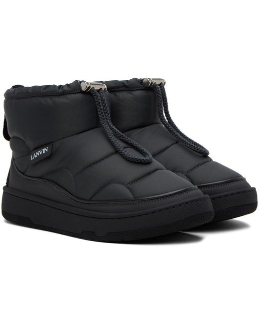 Lanvin Black Gray Curb Snow Boots for men