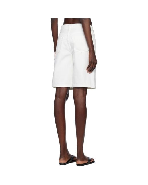 Still Here White Stoop Denim Shorts