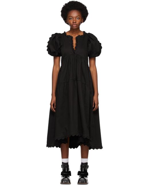 Kika Vargas Cotton Leana Dress in Black - Lyst