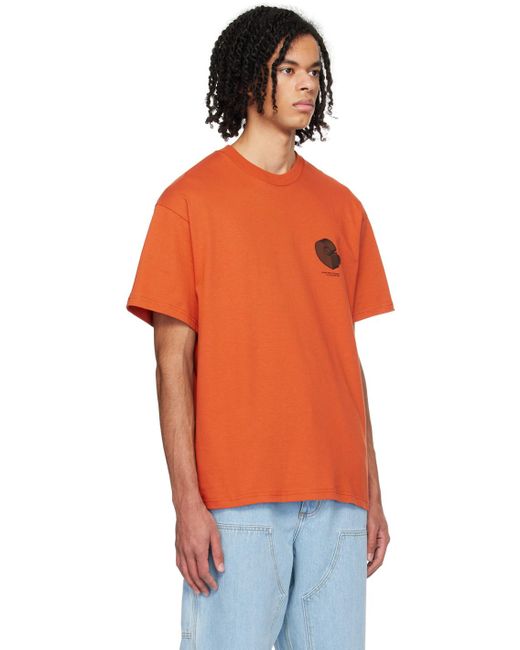 T-shirt à images à logo Carhartt pour homme en coloris Orange