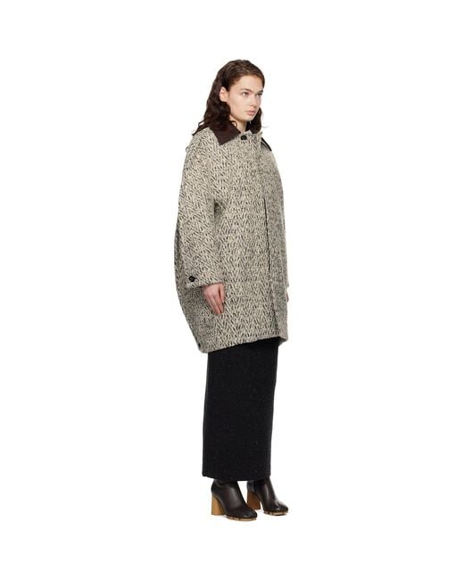 Bottega Veneta Black Wool Boucle Chevron Coat