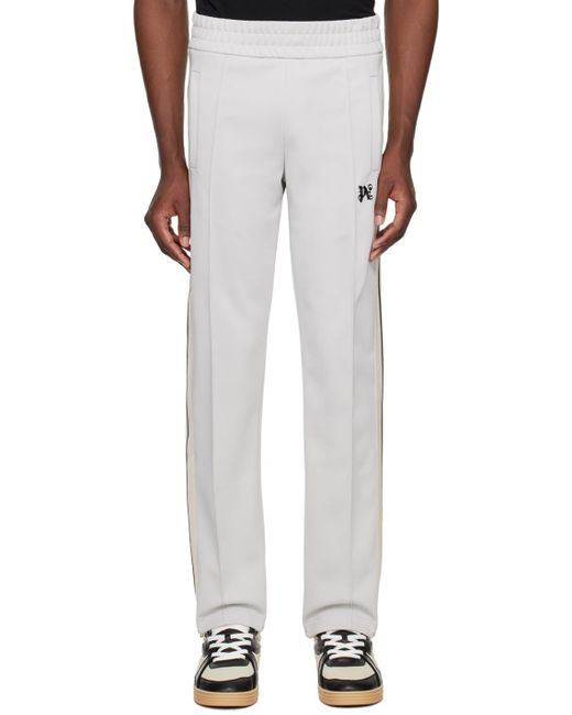 Pantalon de survêtement gris à monogramme Palm Angels pour homme en coloris White