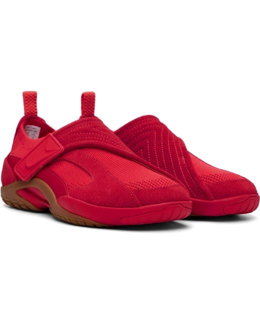 Lanvin Red Lnv1 Knit & Suede Sneakers