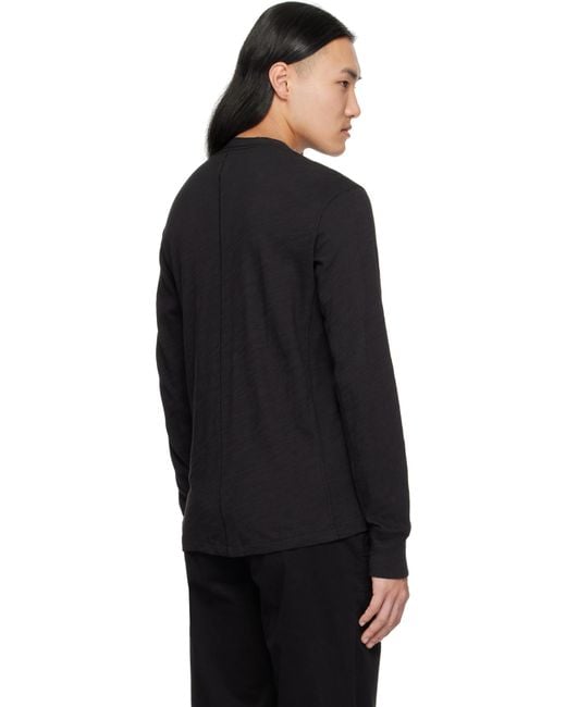 Rag & Bone Black Ragbone Classic Flame Henley for men