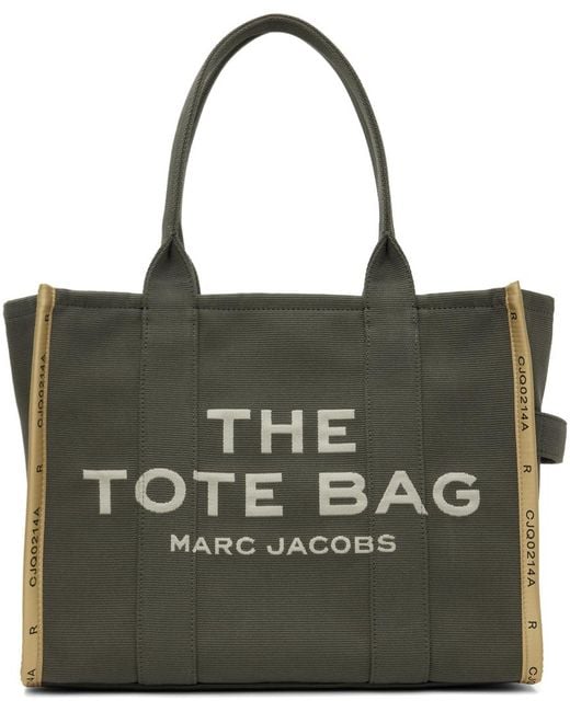 Marc Jacobs Green Khaki 'The Jacquard Large' Tote