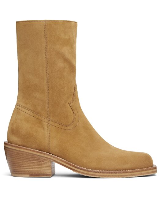 Dries Van Noten Brown Tan Zip Boots for men