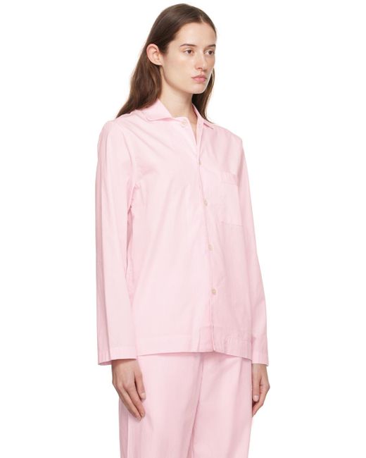 Tekla Pink Long Sleeve Pyjama Shirt