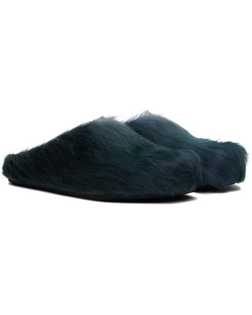 Marni Black Blue Fussbett Loafers