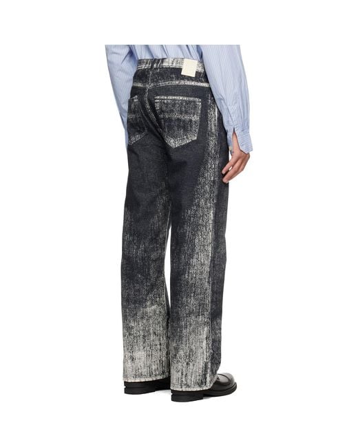 CAMPERLAB Black Paint Print Jeans for men
