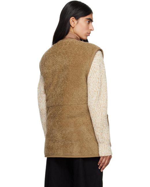 Moncler Natural Tan Bost Teddy Faux-Shearling Down Vest