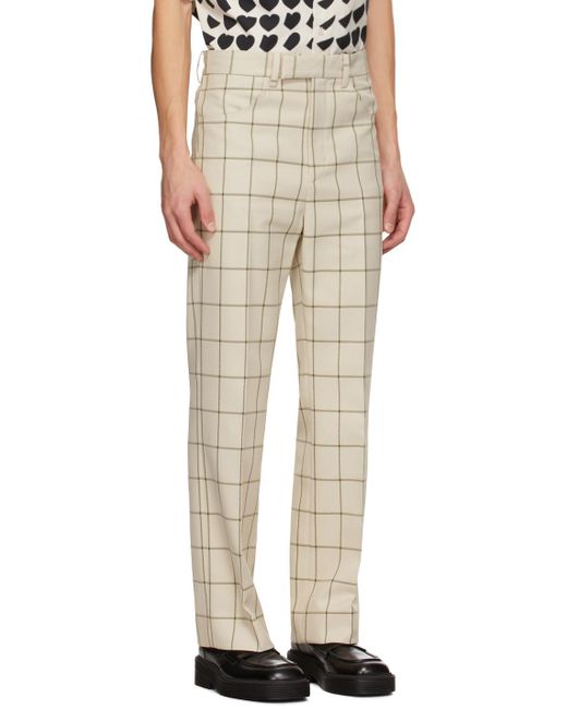 mens beige check trousers,Quality assurance,protein-burger.com