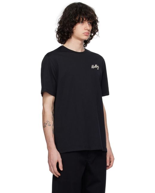 T-shirt noir à logo brodé Bally pour homme en coloris Black