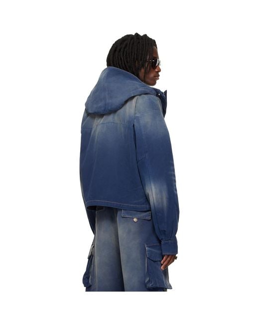 424 Blue Cropped Parka for men