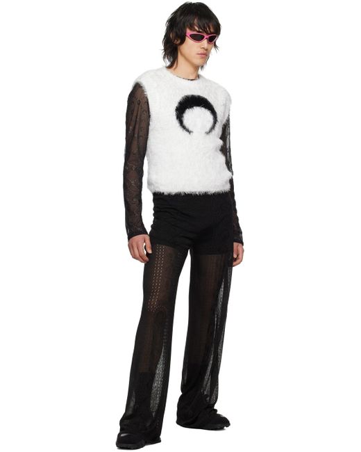 MARINE SERRE Black Off-white Wild Puffy Sweater for men
