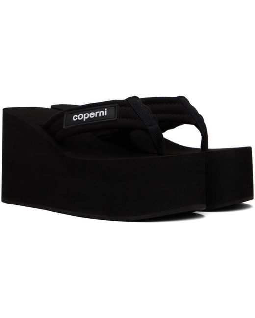Sandales à talon compensé noires Coperni en coloris Black