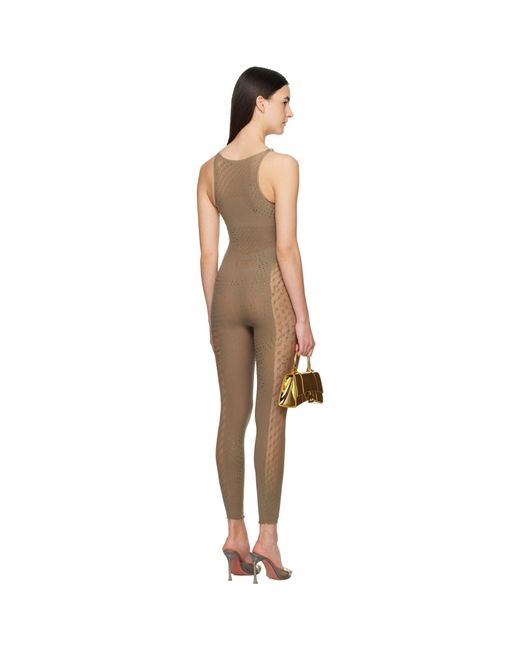 POSTER GIRL Black Taupe Rhinestoned Janice Jumpsuit
